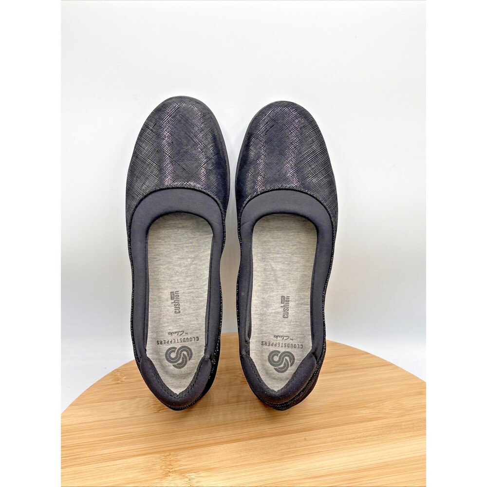 Clarks Cloudsteppers Sillian Paz Black Slip-On Flats Women’s 7.5 Comfort